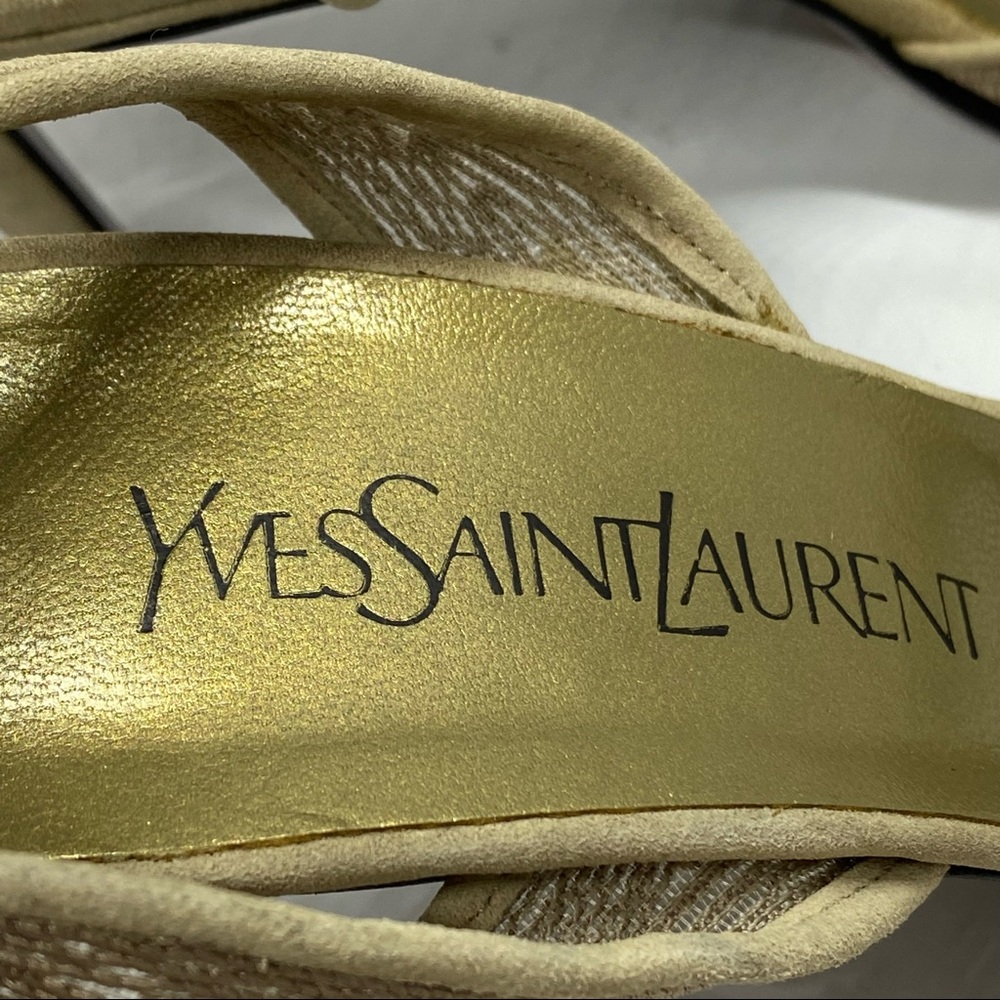 Yves Saint Laurent mesh gold heels 8.5 slingback - Picture 8 of 13